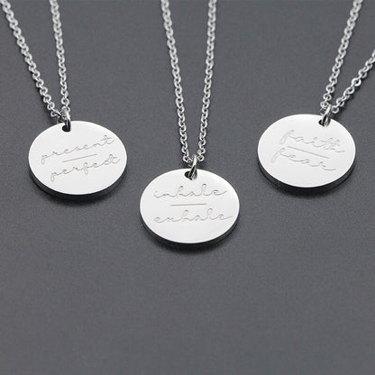 Motivational  Disc Pendant Necklace