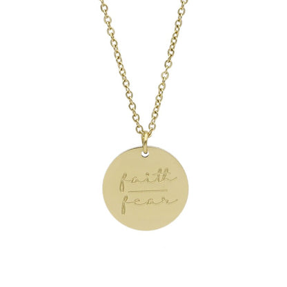 Motivational  Disc Pendant Necklace