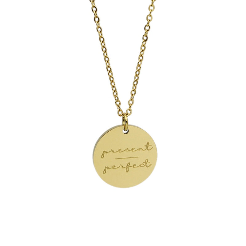 Motivational  Disc Pendant Necklace