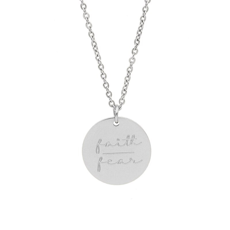 Motivational  Disc Pendant Necklace