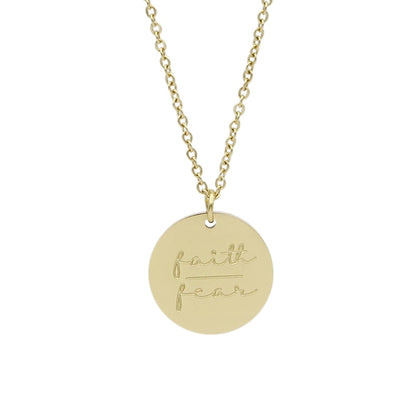 Motivational  Disc Pendant Necklace