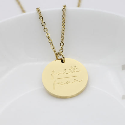 Motivational  Disc Pendant Necklace