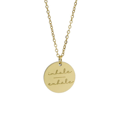 Motivational  Disc Pendant Necklace