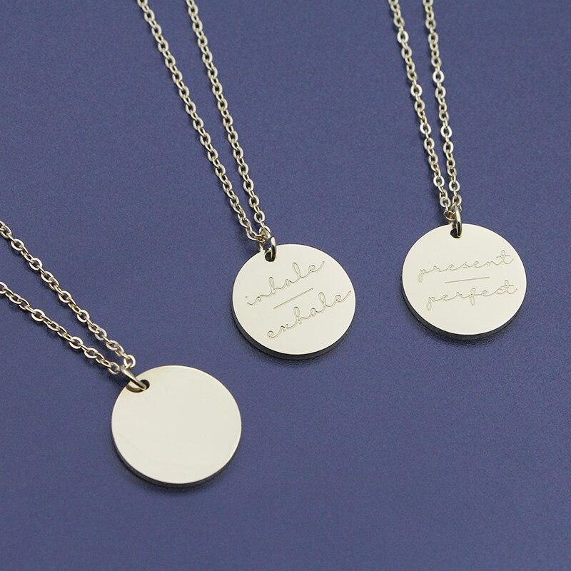 Motivational  Disc Pendant Necklace
