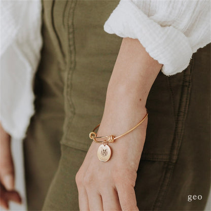 Personalized Pet Photo Disc Bracelet , Pet photo bracelet, pet memorial jewelry