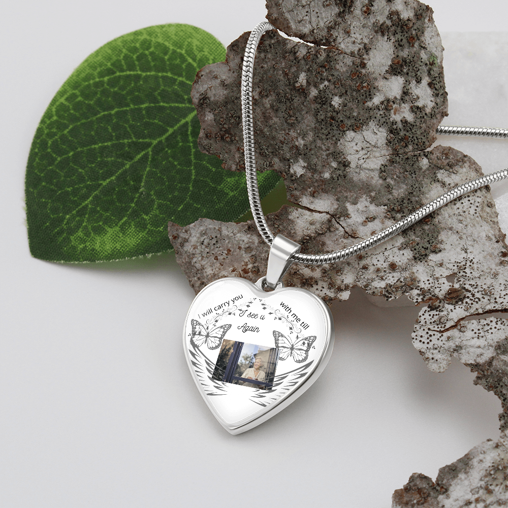 Memorial Photo Necklace ,Keepsake Necklace
