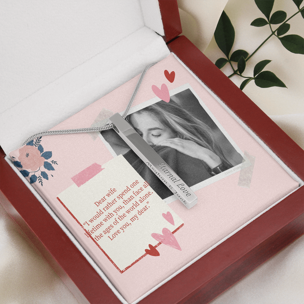 Personalized Necklace for wife with message