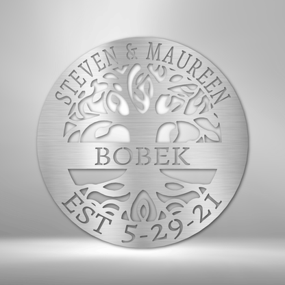 Tree of life family metal Sign