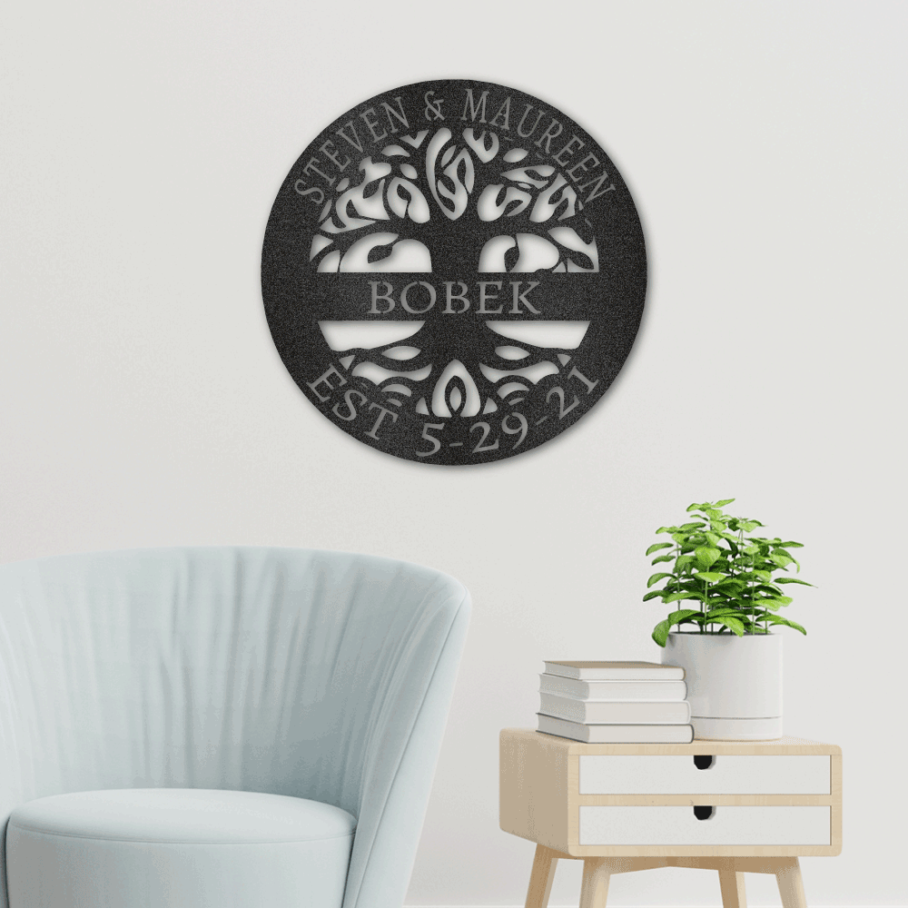 Tree of life family metal Sign