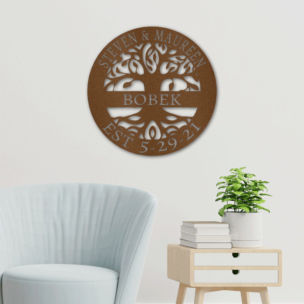Tree of life family metal Sign