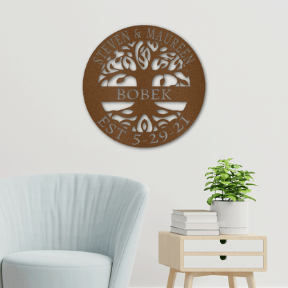 Tree of life family metal Sign