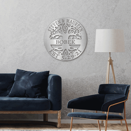 Tree of life family metal Sign