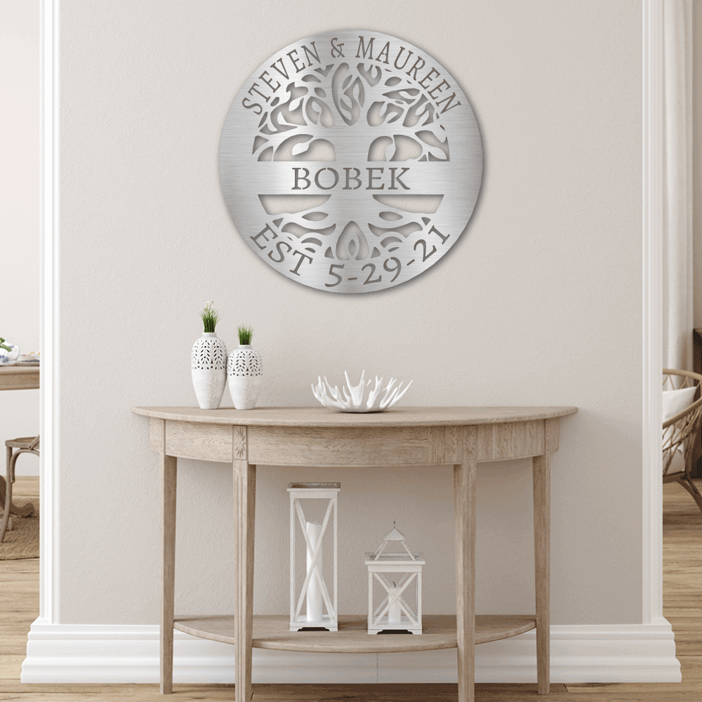 Tree of life family metal Sign
