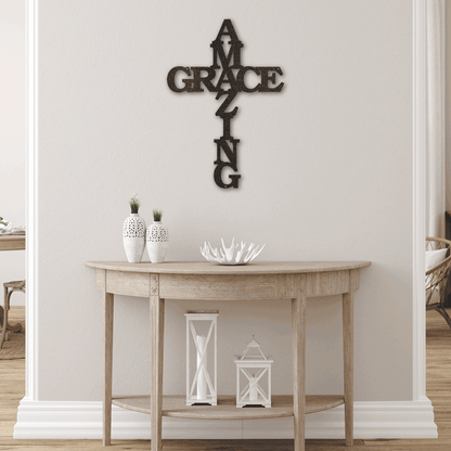Personalized Cross Sign Metal Wall Art