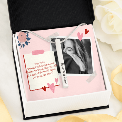 Personalized Necklace for wife with message