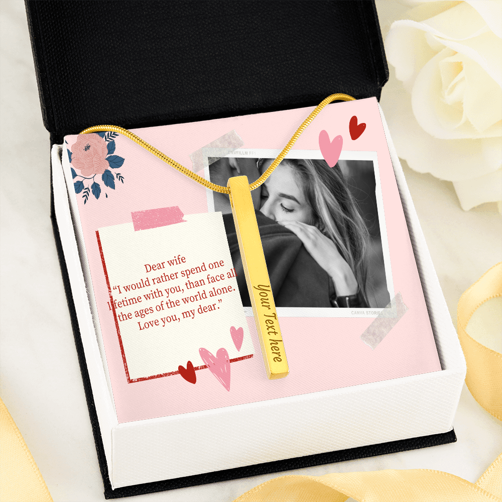 Personalized Necklace for wife with message