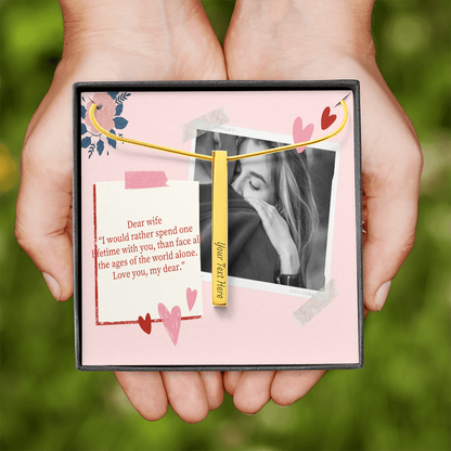 Personalized Necklace for wife with message