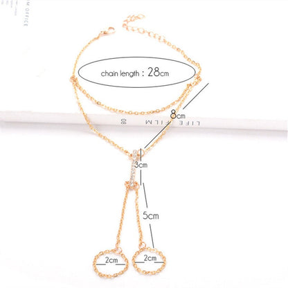 Barefoot Sandals CZ diamond  gold / silver plated anklet Minimalist foot jewelry for bride boho wedding bridsmaid gift for her