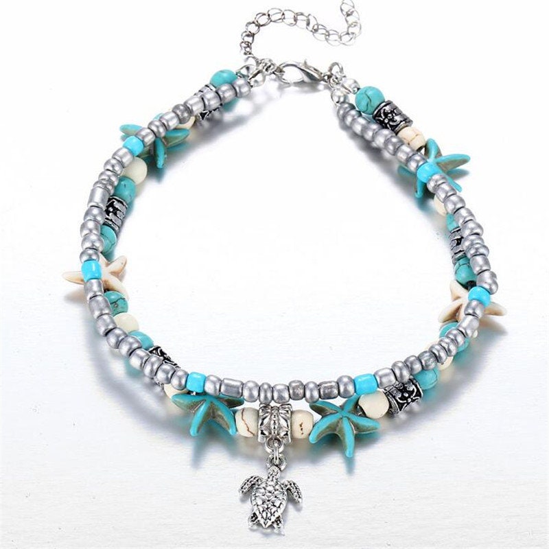 Anklet turtle charm, Ankle braclet , Anklet For Women, minimalist anklet, Beach Jewelry ,dainty anklet