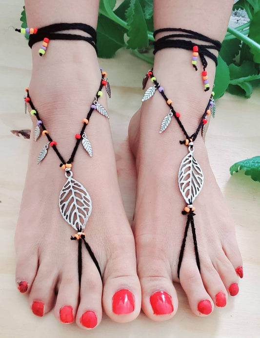 Barefoot sandals,yoga Sandals,hippie sandals,foot jewelry, boho barefoot sandals,cotton barefoot sandals,bottomless sandals,nude shoe,xero