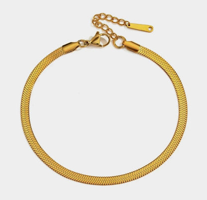 Flat chain anklet , gold chain anklet, dainty anklet, anklace for women, ankle bracelet for women, foot jewelry,Valentine’s Day gift