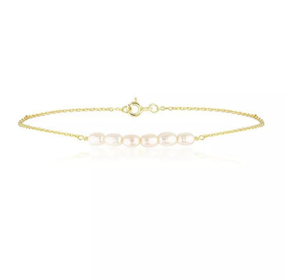 Pearl anklet for Women freshwater pearl anklet 14k gold jewelry birthday gift for wife