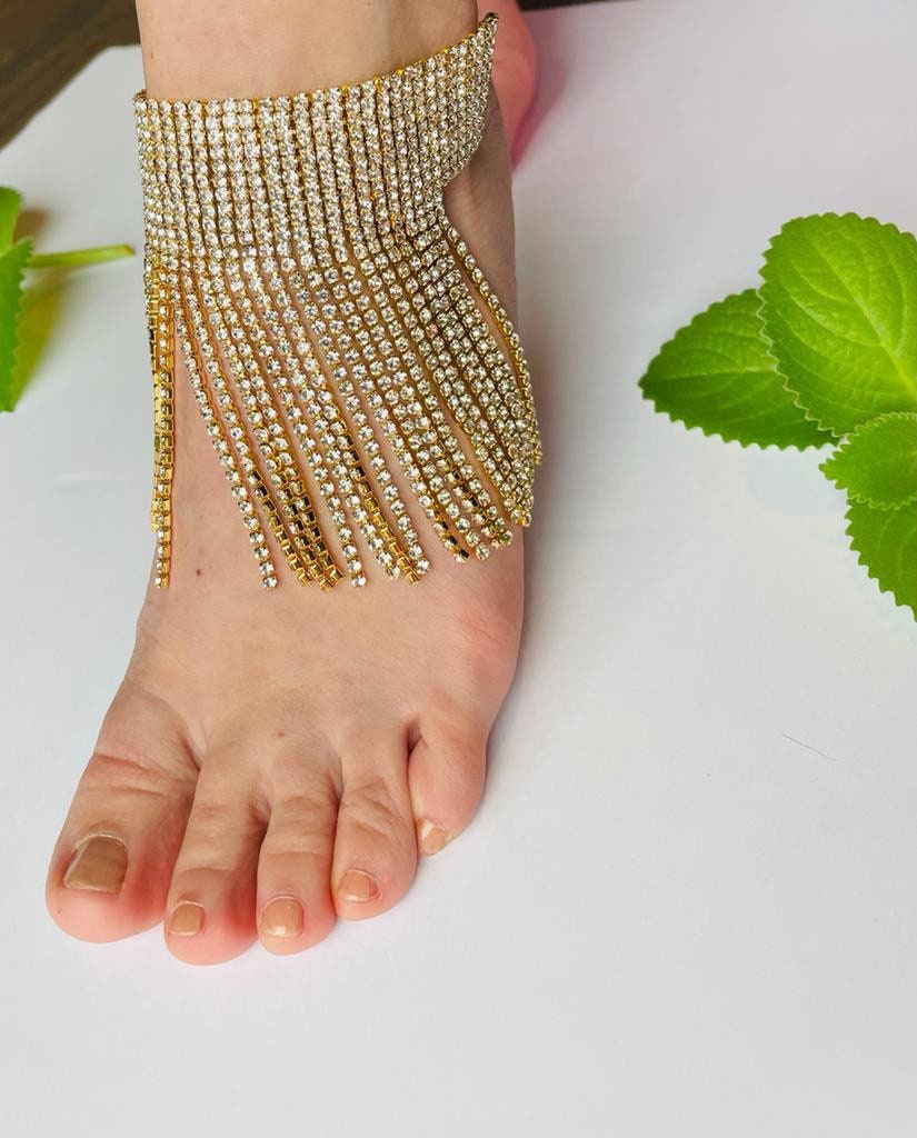 Tennis anklet rhinestone tassel anklet anklet for women slave anklet  boho anklet foot jewelry tennis chain anklet gift for girlfriend