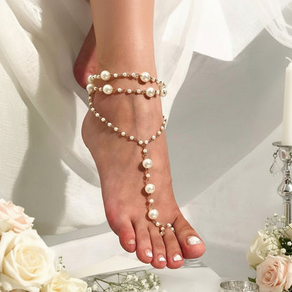 Wedding barefoot sandals, bridal barefoot sandals wedding bottomless sandals,bridal footless sandals beach wedding pearl barefoot sandals