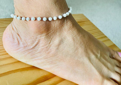 Pearl anklet, dainty pearl anklet, pearl anklace pearl ankle bracelet , gift for bridesmaid