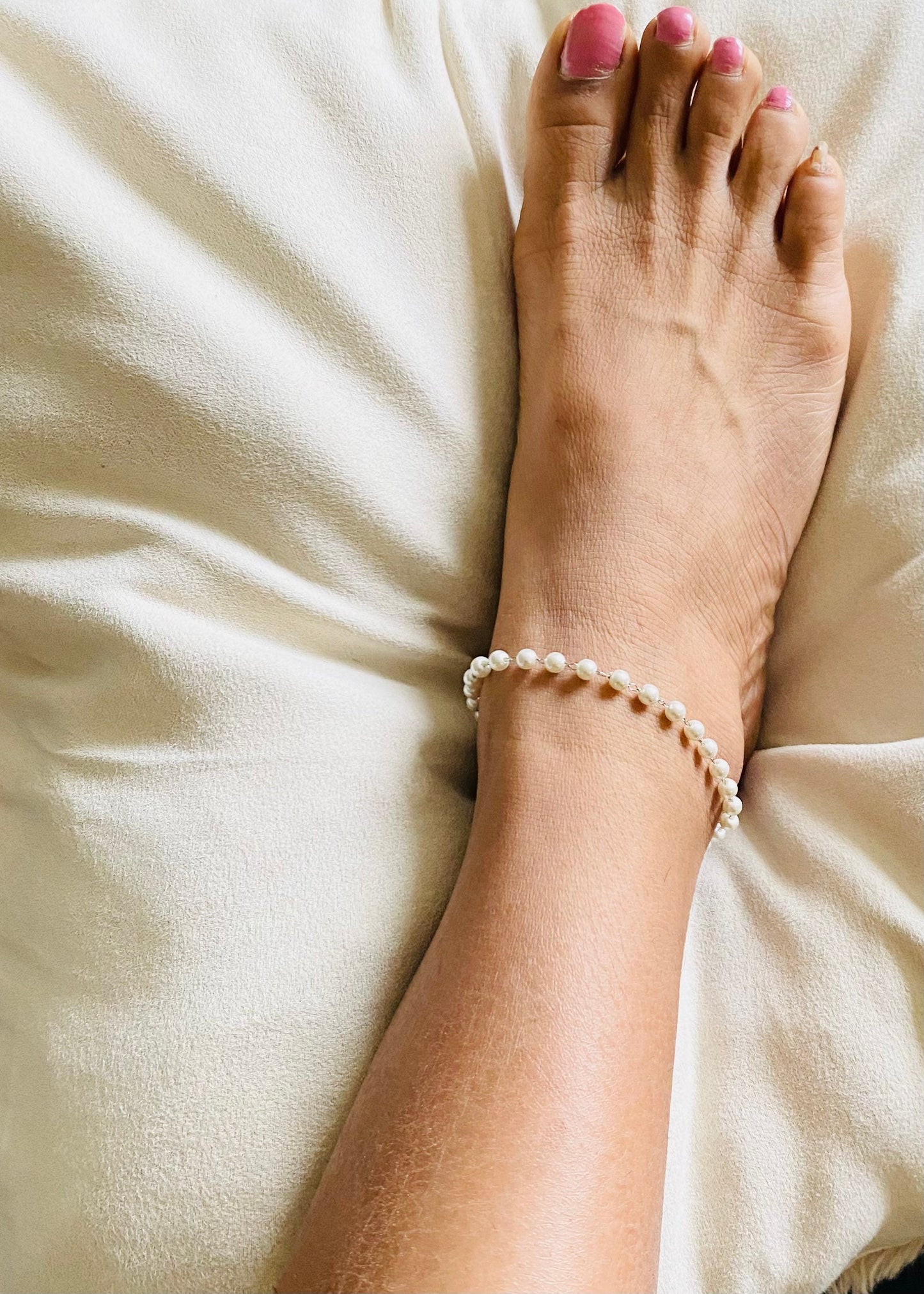 Pearl anklet, dainty pearl anklet, pearl anklace pearl ankle bracelet , gift for bridesmaid