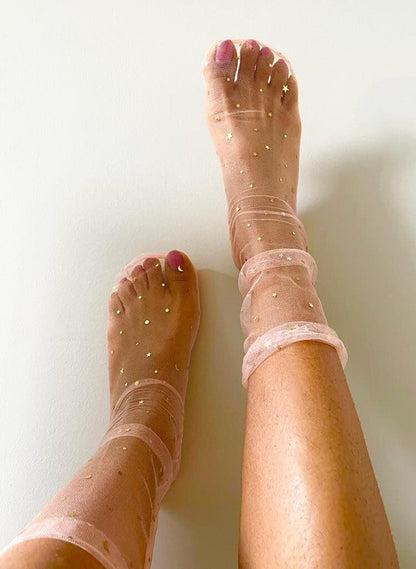 Mesh net socks, net socks , glitter socks , stylish socks for women,tulle socks