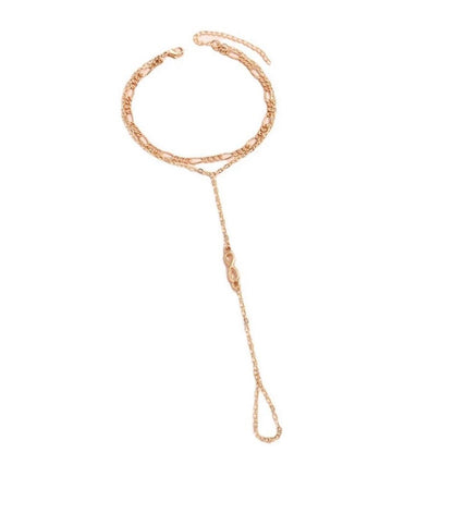 Infinity hand chain bracelet, hand chain bracelet, gold filled ring chain bracelet, ring chain bracelet