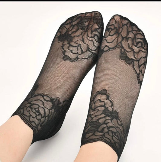 Fishnet lace socks, transparent net socks , fishnet ankle socks , ankle socks with lace
