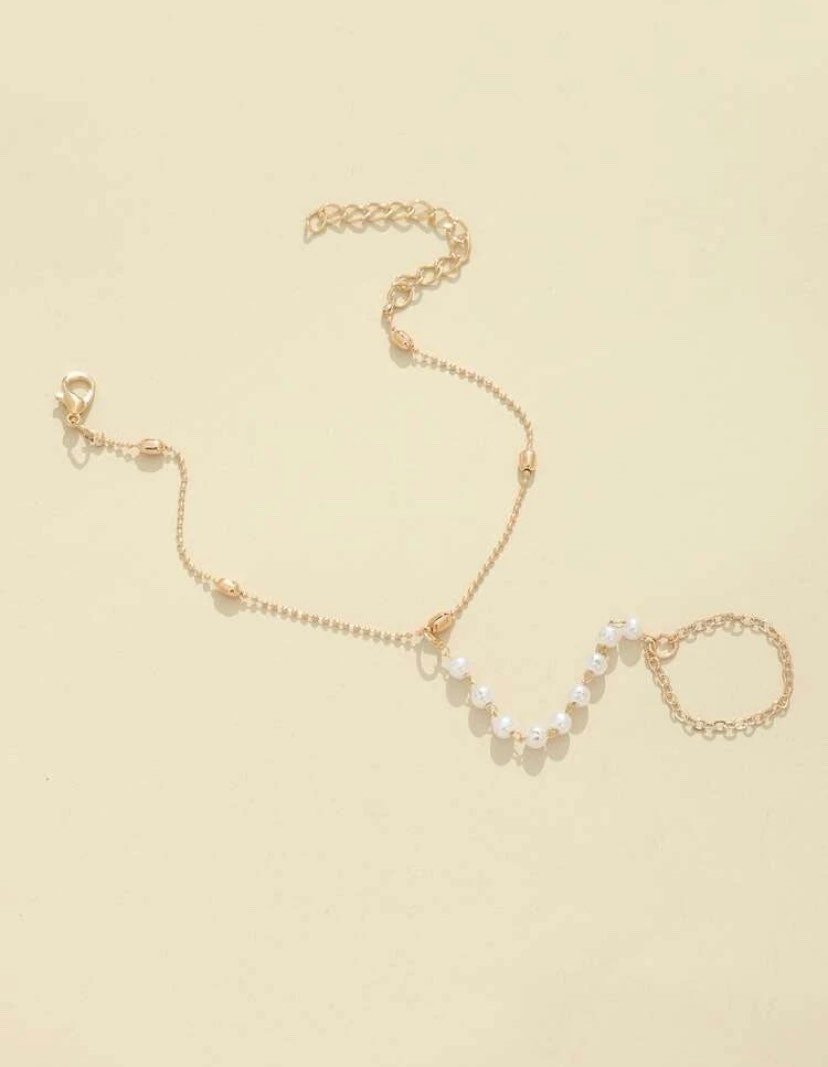 Ring bracelet , hand chain bracelet, boho ring bracelet, slave bracelet