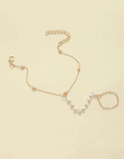 Ring bracelet , hand chain bracelet, boho ring bracelet, slave bracelet