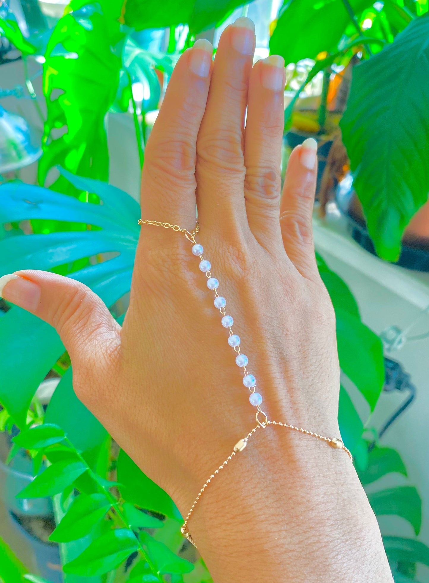 Ring bracelet , hand chain bracelet, boho ring bracelet, slave bracelet