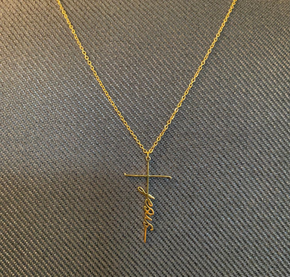 Jesus script necklace, Jesus name necklace, faith necklace, personalized necklace