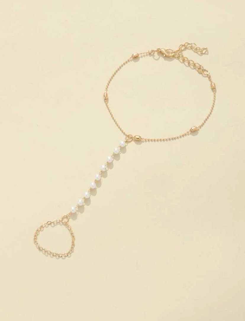 Ring bracelet , hand chain bracelet, boho ring bracelet, slave bracelet