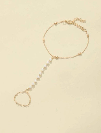 Ring bracelet , hand chain bracelet, boho ring bracelet, slave bracelet