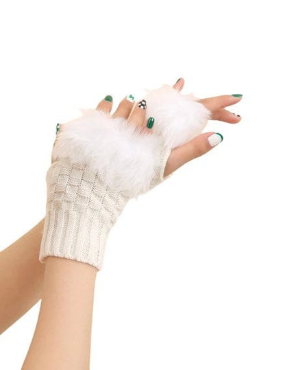 Arm warmers , open finger gloves , faux fur gloves, faux fur open gloves,fingerless glove knits