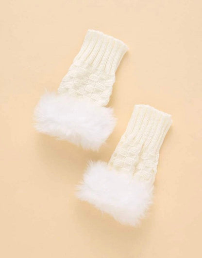 Arm warmers , open finger gloves , faux fur gloves, faux fur open gloves,fingerless glove knits