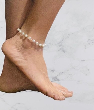 Pearl anklet anklet for women ankle bracelet foot jewelry, bridal anklet, dainty anklet,freshwater pearl anklet, bridesmaids party jewelry