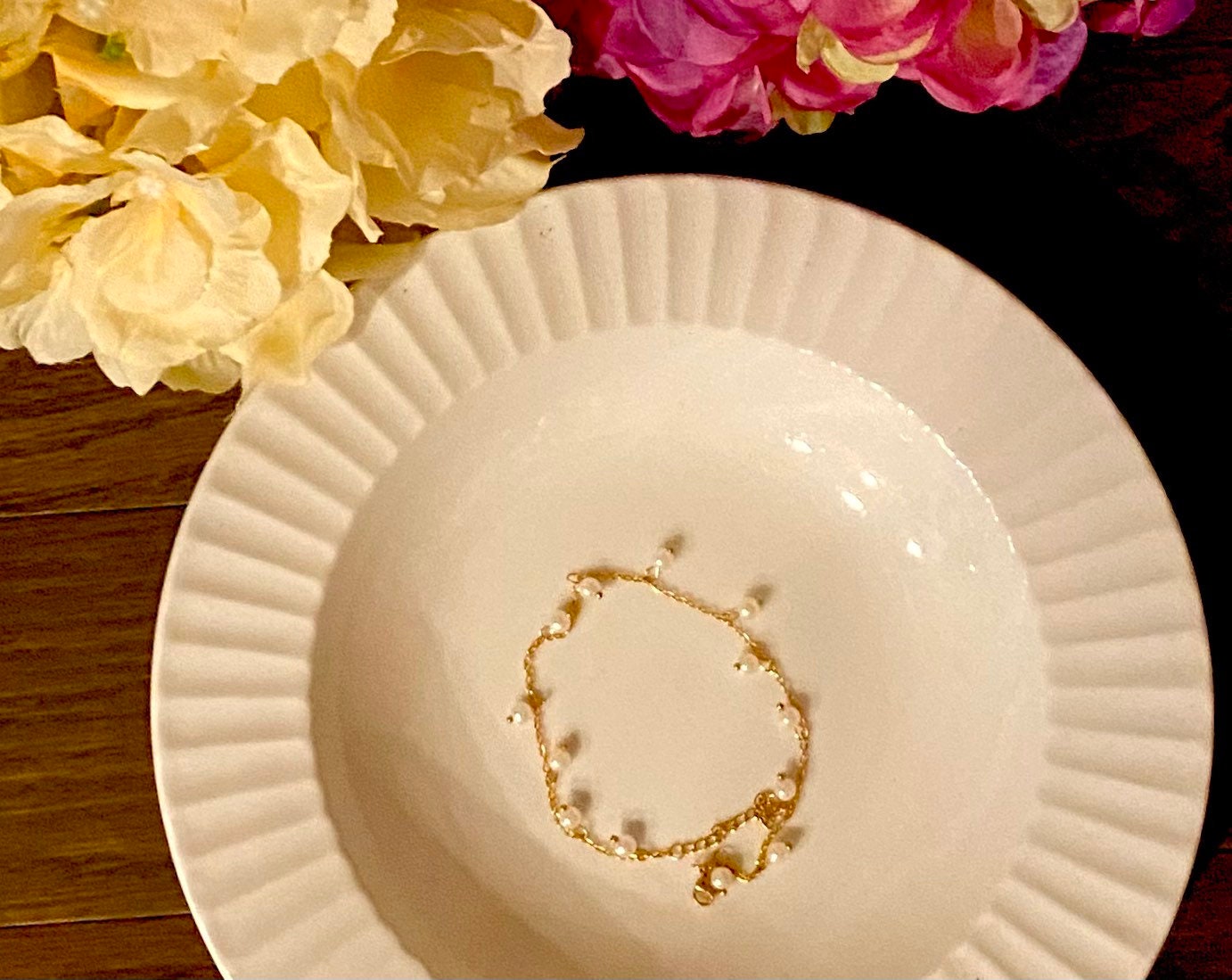 Freshwater pearl anklet , dainty pearl anklet, ankle bracelet, Valentine’s Day gift, gold anklet