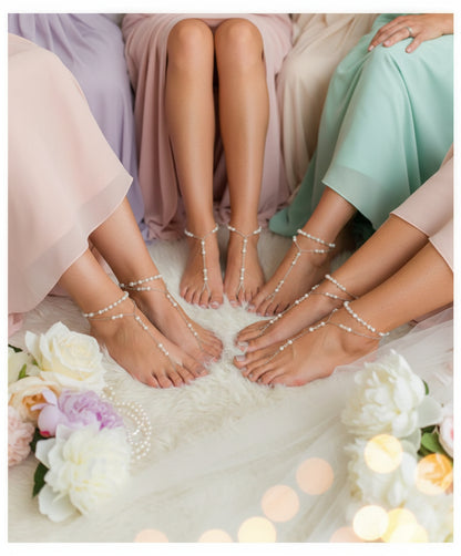 Pearl barefoot sandals, silver pearl barefoot sandals,Gold pearl barefoot sandals,beach bride barefoot sandals,bridal anklet