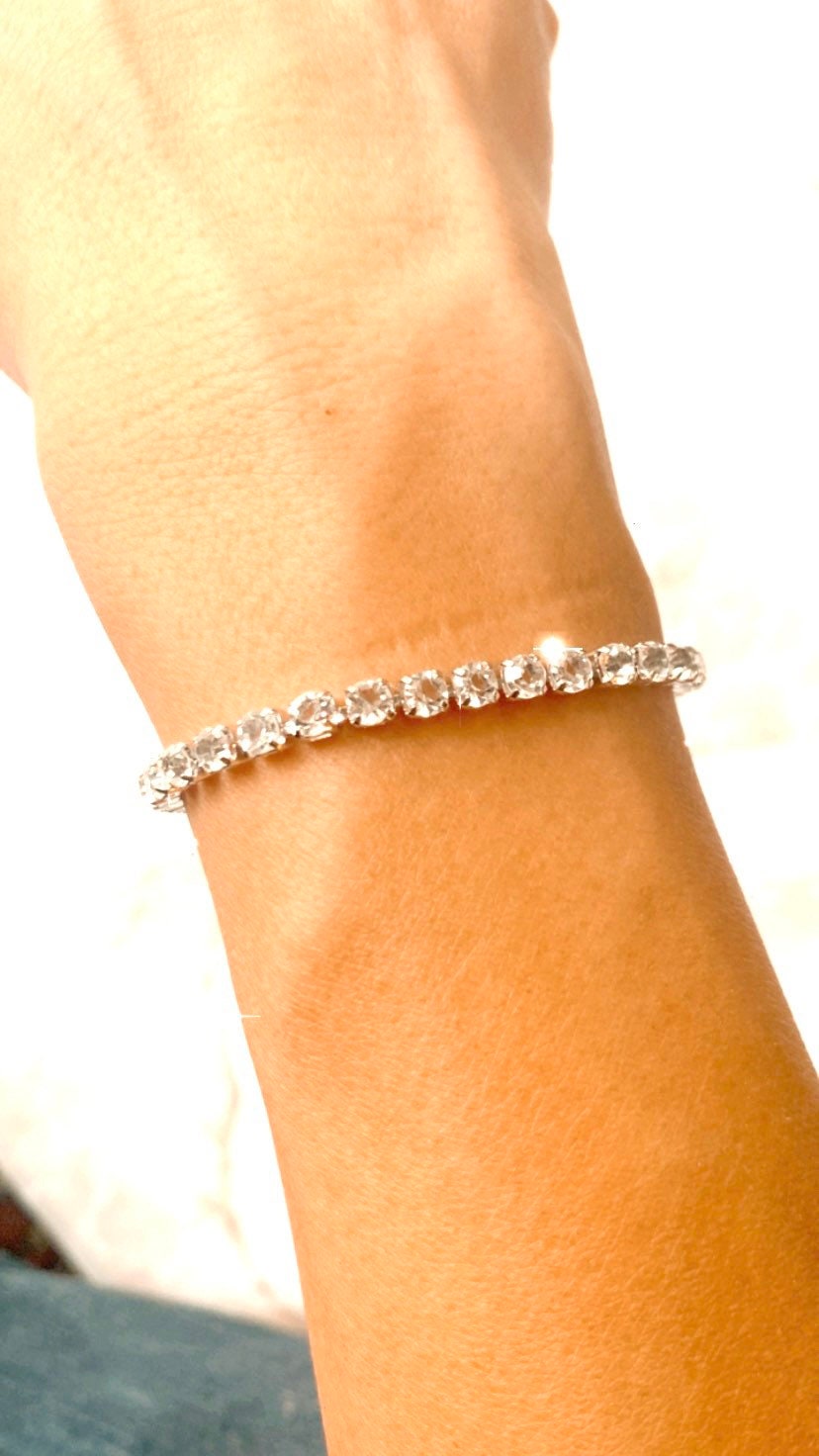 Tennis bracelet for Valentine’s Day gift,Dainty tennis bracelet for wife,Valentine’s day  message card jewelry ,bracelet gift for her