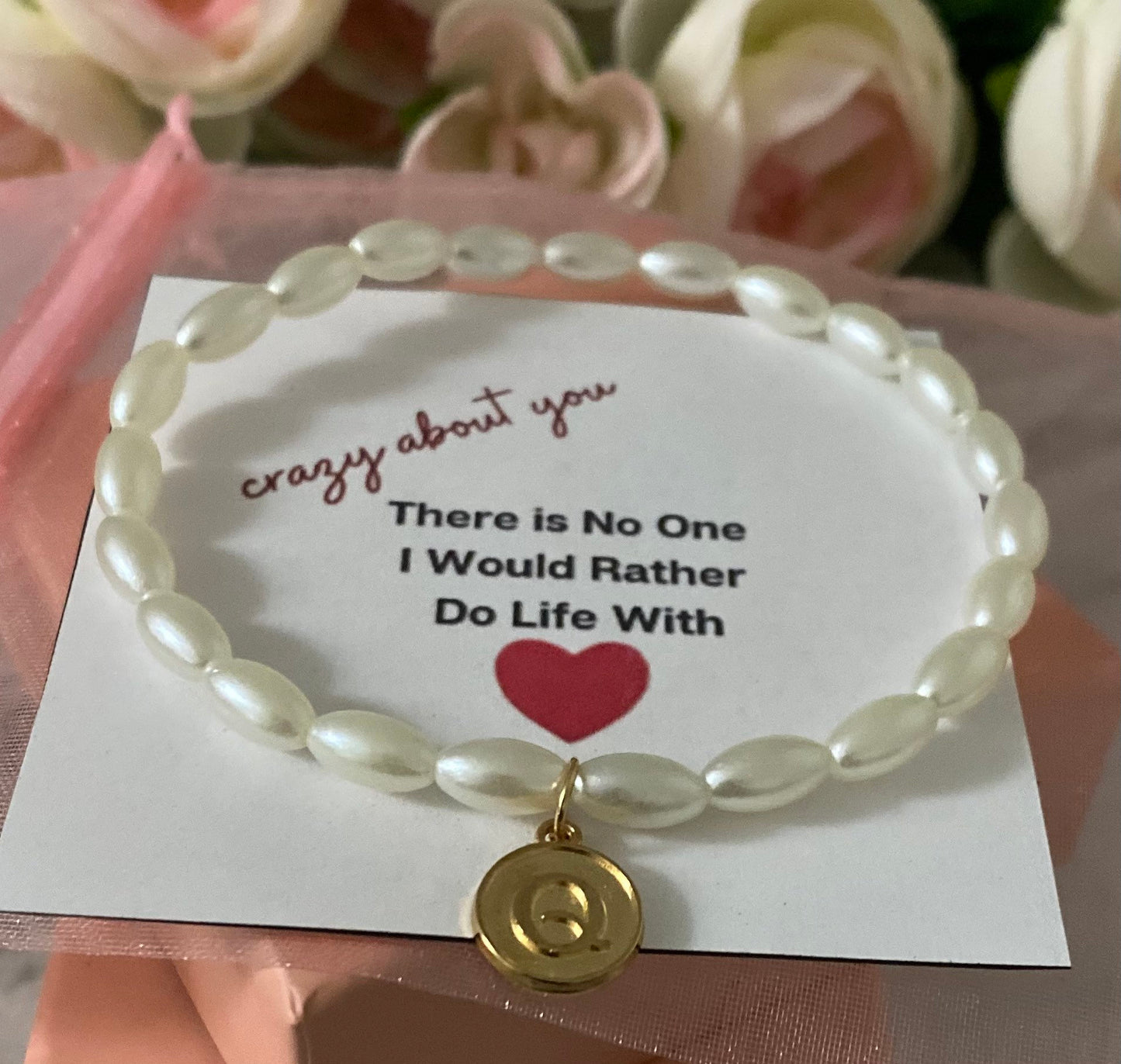 Pearl anklet for her,Valentine’s Day message card jewelry,Personalized gift for Valentine’s Day,foot jewelry for girlfriend,To my wife gift