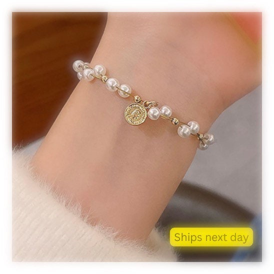 To my wife jewelry, Valentine’s Day gift for girlfriend, pearl bracelet for her,message card for Valentine’s Day,To my soulmate gift