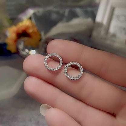 Tiny wreath Studs Earrings Tiny earrings CZ Wreath Earrings Sterling Silver Dainty Earrings Tiny Earrings Last Minute Gift for Her Birthday