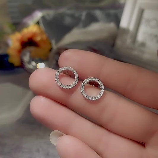 Tiny wreath Studs Earrings Tiny earrings CZ Wreath Earrings Sterling Silver Dainty Earrings Tiny Earrings Last Minute Gift for Her Birthday