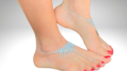 Crystal rhinestones barefoot sandals, Bridal barefoot sandals, Thong sandals,Footless sandals,Bridesmaids sandals
